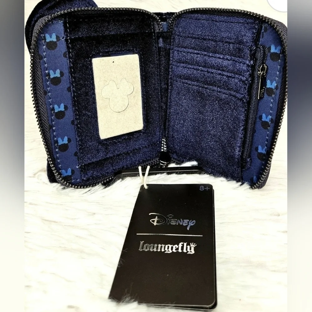 Loungefly Navy Velvet Pearl Bow Wallet